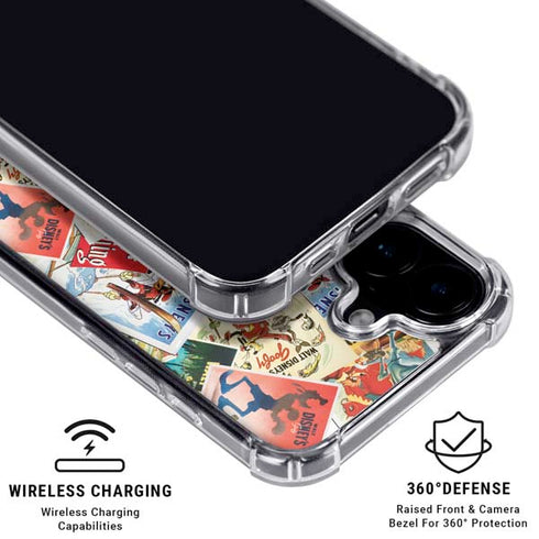 Disney Friends Retro Goofy Stamps Art iPhone 16 MagSafe Case