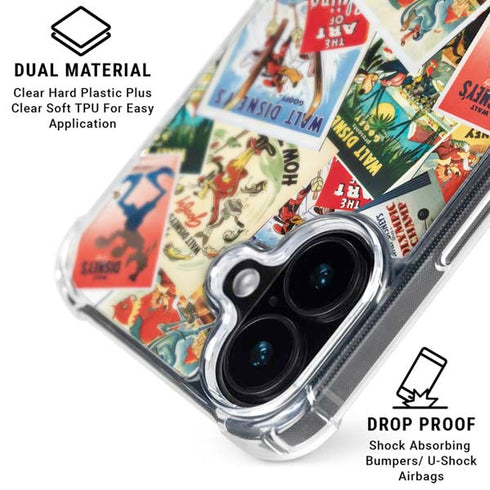 Disney Friends Retro Goofy Stamps Art iPhone 16 Plus Clear Case