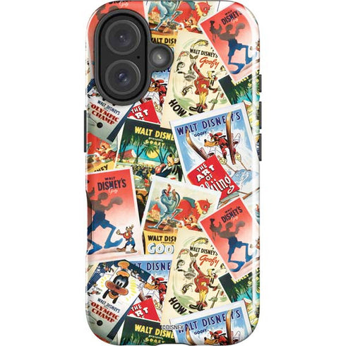 Disney Friends Retro Goofy Stamps Art iPhone 16 Plus Impact Case