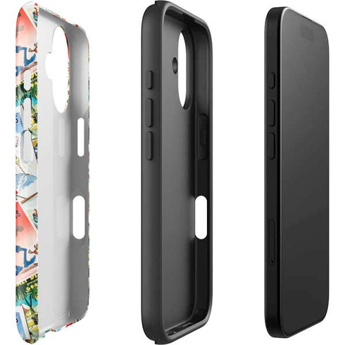 Disney Friends Retro Goofy Stamps Art iPhone 16 Plus Impact Case