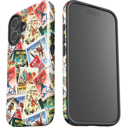 Disney Friends Retro Goofy Stamps Art iPhone 16 Plus Impact Case