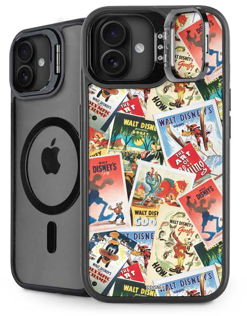 Disney Friends Retro Goofy Stamps Art iPhone 16 Plus Kickstand Case
