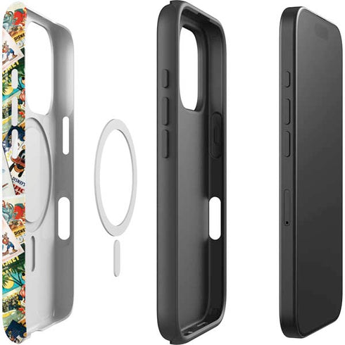 Disney Friends Retro Goofy Stamps Art iPhone 16 Pro Magsafe Impact Case