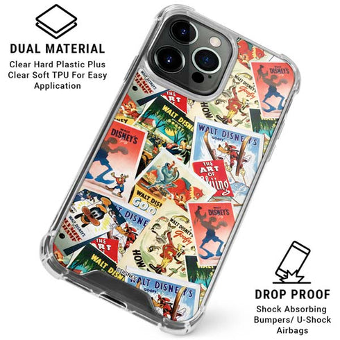 Disney Friends Retro Goofy Stamps Art iPhone 16 Pro Max Clear Case