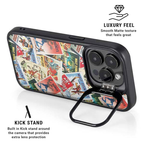 Disney Friends Retro Goofy Stamps Art iPhone 16 Pro Max Kickstand Case