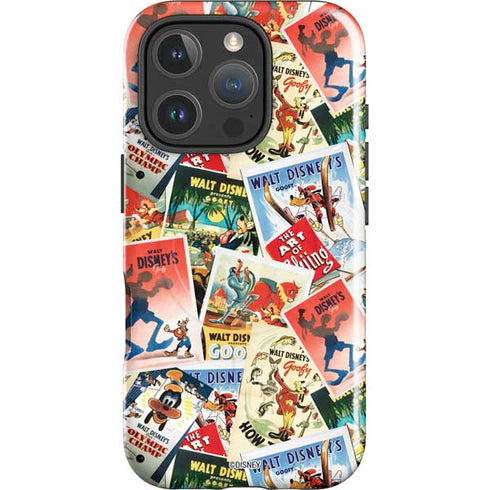 Disney Friends Retro Goofy Stamps Art iPhone 16 Pro Max Magsafe Impact Case