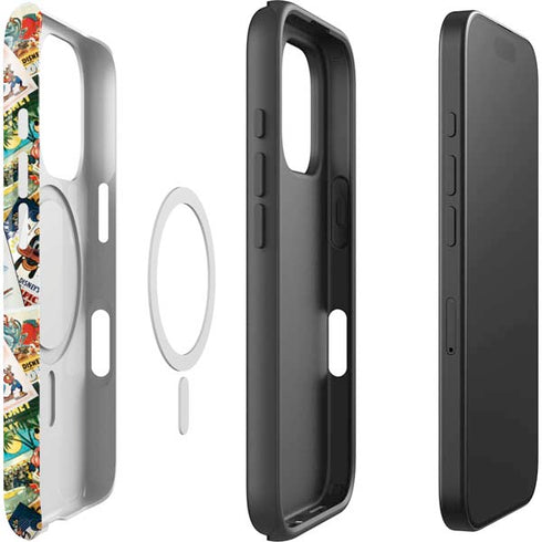 Disney Friends Retro Goofy Stamps Art iPhone 16 Pro Max Magsafe Impact Case