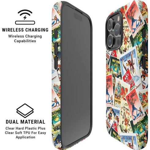 Disney Friends Retro Goofy Stamps Art iPhone 16 Pro Max Magsafe Impact Case