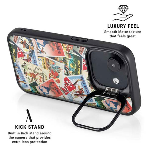Disney Friends Retro Goofy Stamps Art iPhone 16e Kickstand Case