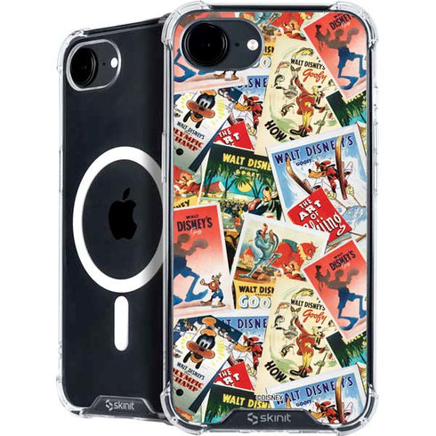 Disney Friends Retro Goofy Stamps Art iPhone 16e MagSafe Case