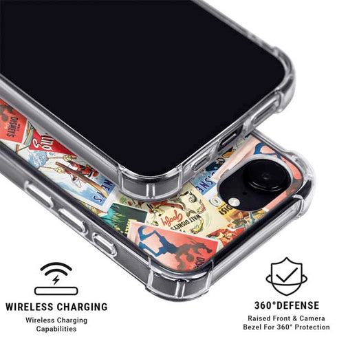 Disney Friends Retro Goofy Stamps Art iPhone 16e MagSafe Case