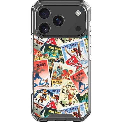 Disney Friends Retro Goofy Stamps Art iPhone 18 Pro Clear Case