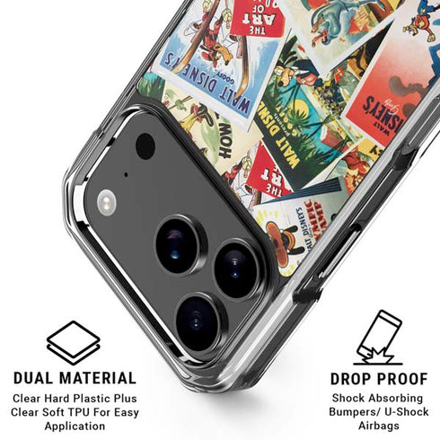 Disney Friends Retro Goofy Stamps Art iPhone 18 Pro Clear Case