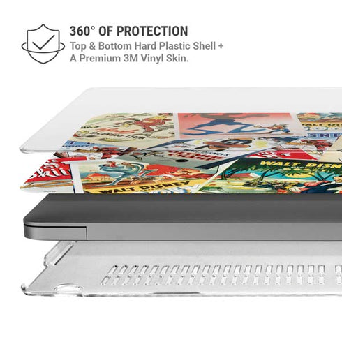 Disney Friends Retro Goofy Stamps Art MacBook Pro 14in (2021-24) Case plus Skin