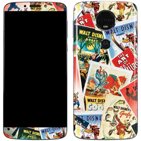Disney Friends Retro Goofy Stamps Art Moto E5 Plus Skin