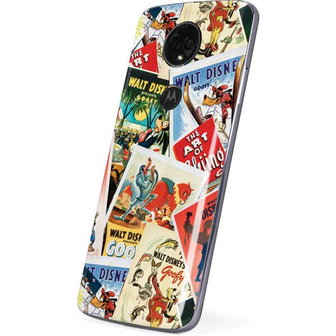 Disney Friends Retro Goofy Stamps Art Moto E5 Plus Skin