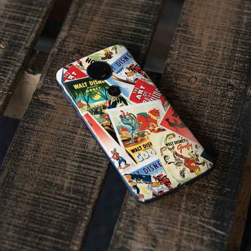 Disney Friends Retro Goofy Stamps Art Moto E5 Plus Skin