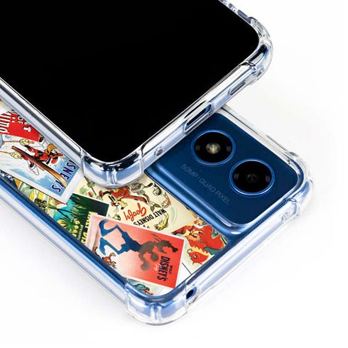 Disney Friends Retro Goofy Stamps Art Moto G 5G (2024) Clear Case