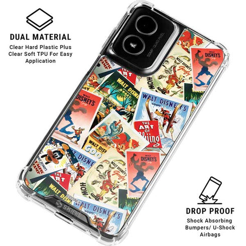 Disney Friends Retro Goofy Stamps Art Moto G Power 5G (2024) Clear Case