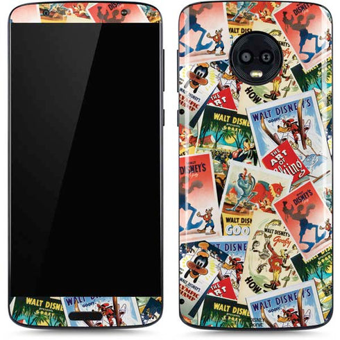 Disney Friends Retro Goofy Stamps Art Moto G6 Skin