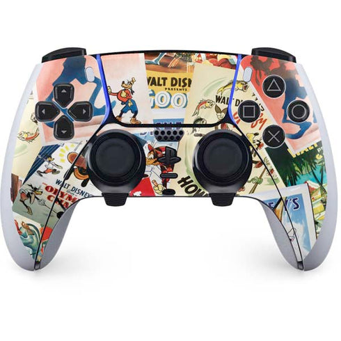 Disney Friends Retro Goofy Stamps Art PS5 DualSense Edge Pro Controller Skin