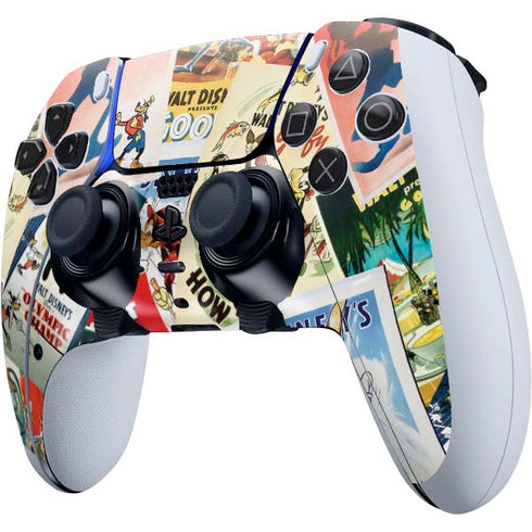 Disney Friends Retro Goofy Stamps Art PS5 DualSense Edge Pro Controller Skin
