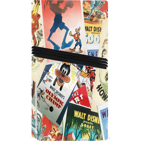 Disney Friends Retro Goofy Stamps Art PS5 Pro Disk Console Skin