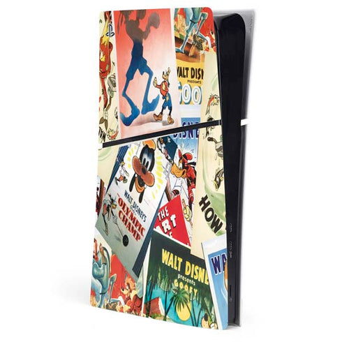 Disney Friends Retro Goofy Stamps Art PS5 Slim Digital Edition Console Skin