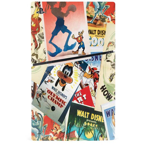 Disney Friends Retro Goofy Stamps Art PS5 Slim Digital Edition Console Skin