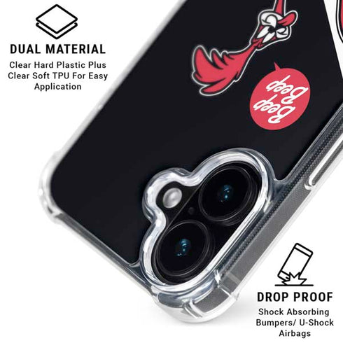 Looney Tunes Retro Road Runner iPhone 16 Plus Clear Case