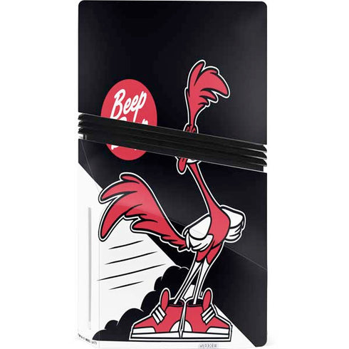 Looney Tunes Retro Road Runner PS5 Pro Disk Console Skin