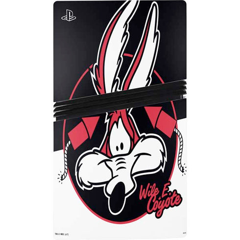Looney Tunes Retro Wile E Coyote PS5 Pro Console Skin