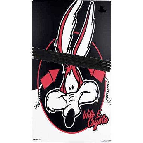Looney Tunes Retro Wile E Coyote PS5 Pro Console Skin