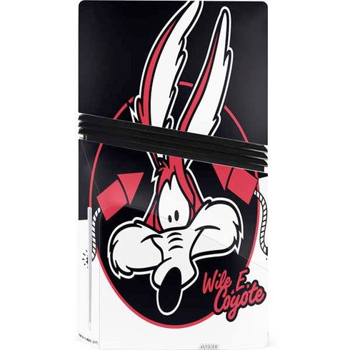 Looney Tunes Retro Wile E Coyote PS5 Pro Disk Console Skin