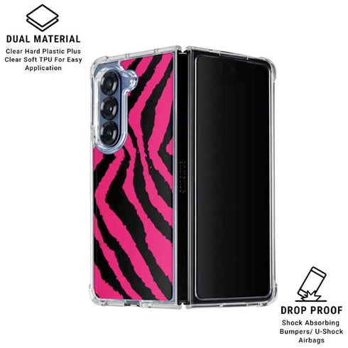 Retro Zebra Galaxy Z Fold6 Clear Case