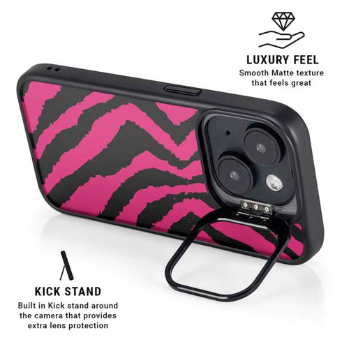 Retro Zebra iPhone 14 Plus Kickstand Case