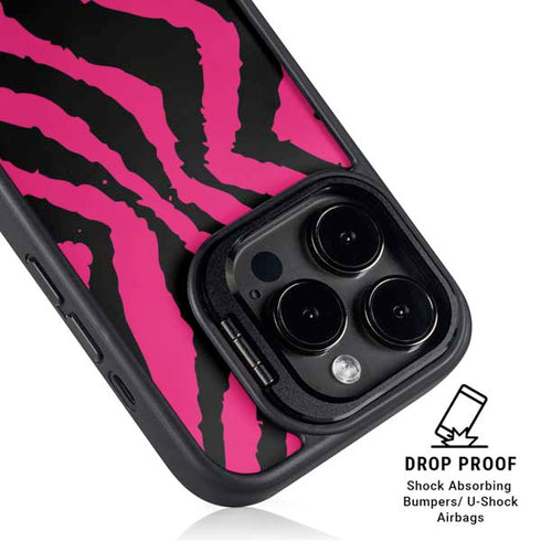 Retro Zebra iPhone 14 Pro Kickstand Case