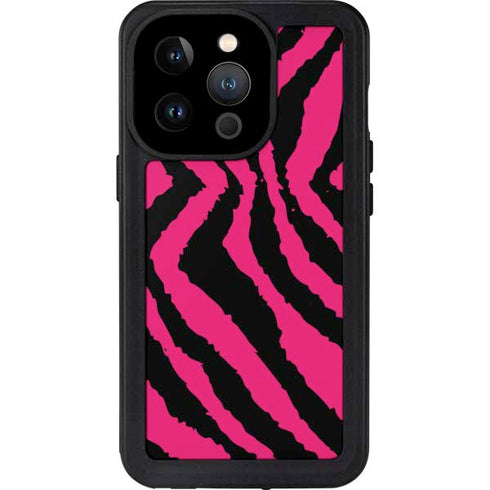 Retro Zebra iPhone 15 Pro Waterproof Case