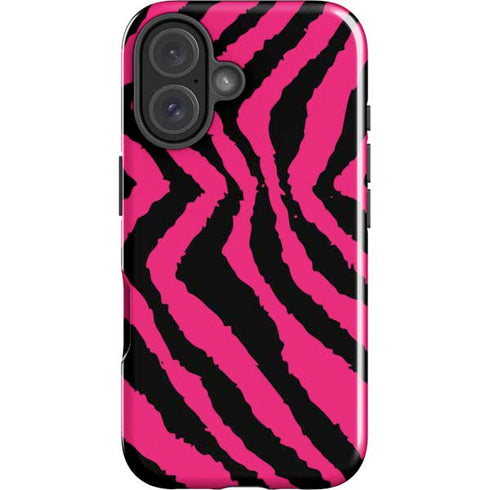 Retro Zebra iPhone 16 Plus Impact Case