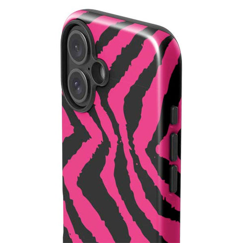 Retro Zebra iPhone 16 Plus Impact Case