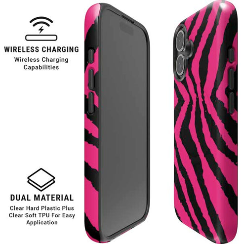 Retro Zebra iPhone 16 Plus Magsafe Impact Case