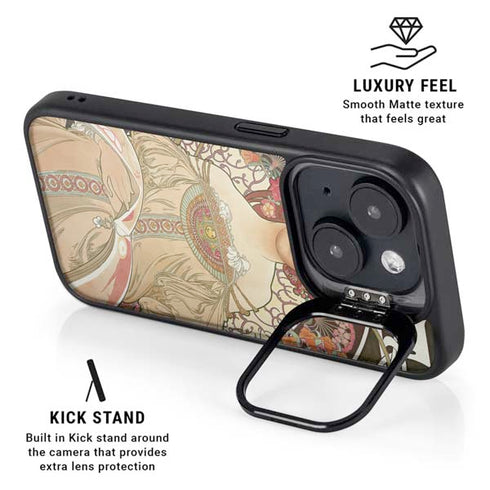 Alphonse Mucha Reverie 1897 iPhone 14 Plus Kickstand Case