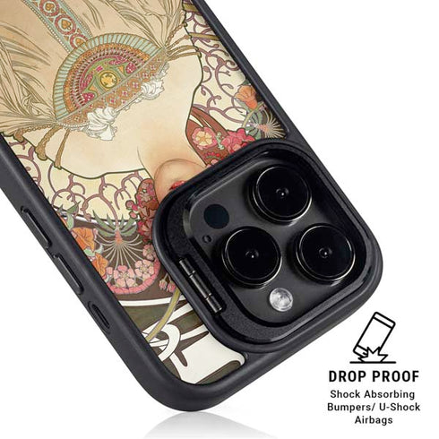 Alphonse Mucha Reverie 1897 iPhone 14 Pro Kickstand Case