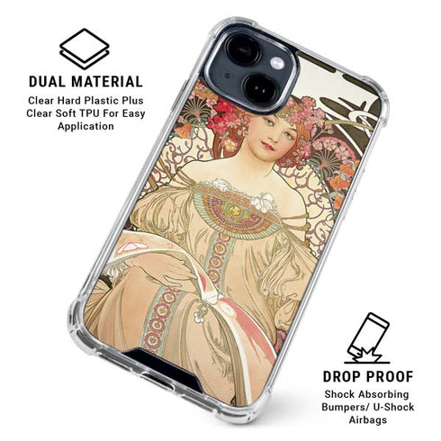 Alphonse Mucha Reverie 1897 iPhone 15 Clear Case