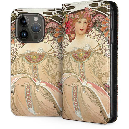 Alphonse Mucha Reverie 1897 iPhone 15 Pro Folio Case