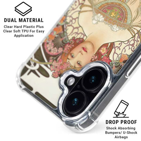 Alphonse Mucha Reverie 1897 iPhone 16 Clear Case