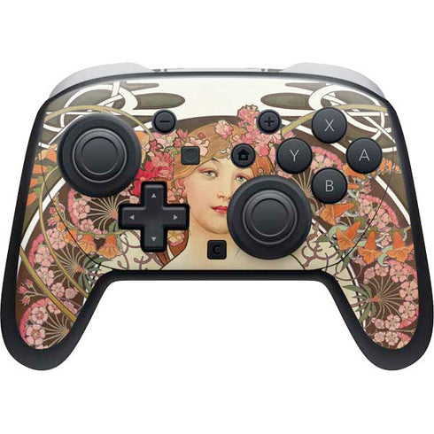 Alphonse Mucha Reverie 1897 Nintendo Switch 2 (2025) Pro Controller Skin