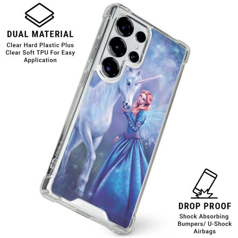 Rhiannon Fairy and Unicorn by Rachel Anderson Galaxy S25 Ultra Clear Case