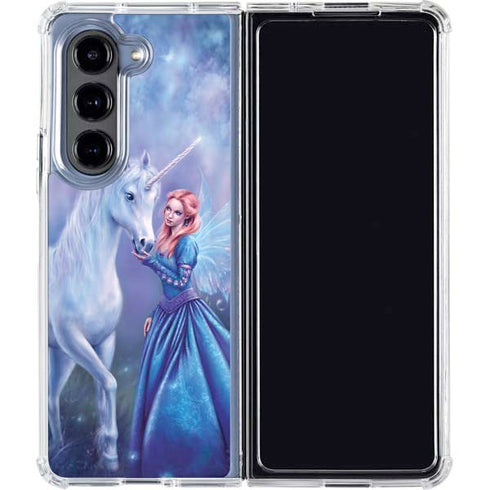 Rhiannon Fairy and Unicorn by Rachel Anderson Galaxy Z Fold5 5G Clear Case