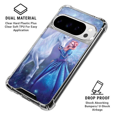 Rhiannon Fairy and Unicorn by Rachel Anderson Google Pixel 10 Pro XL Clear Case